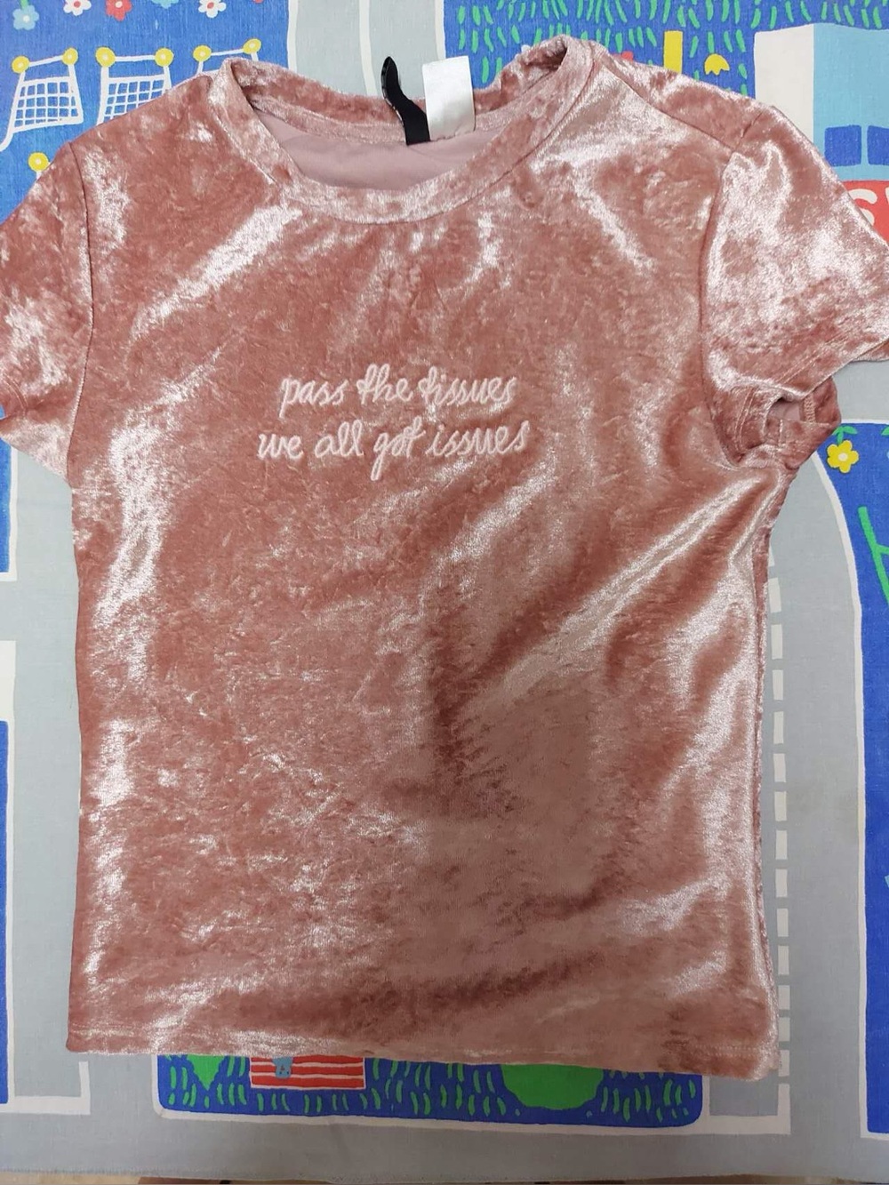 H&M Divided pink velvet t-shirt